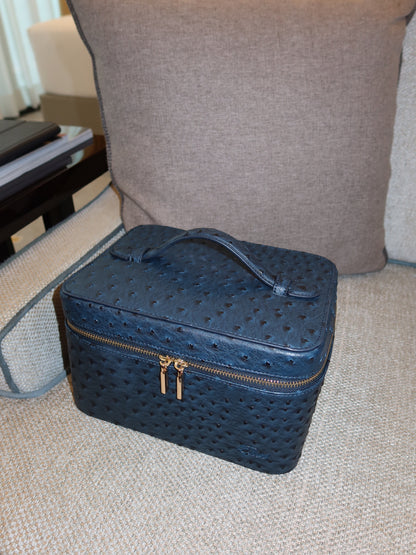 Medium Signature Vanity Bag (Blueberry Ostrich)