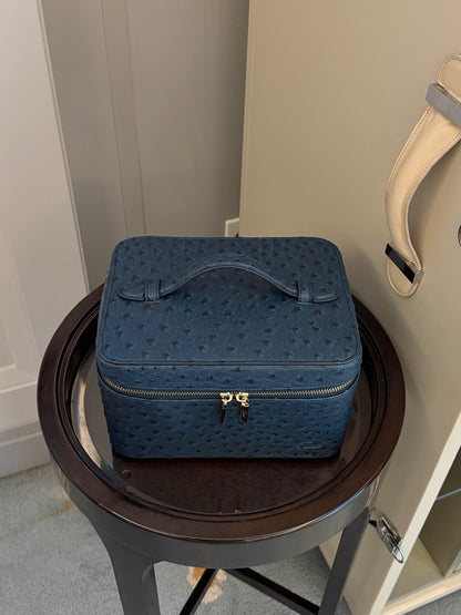Medium Signature Vanity Bag (Blueberry Ostrich)